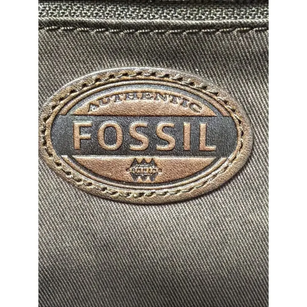 Fossil Cognac Brown Leather Weekender Duffel Bag Travel Luggage Overnight
